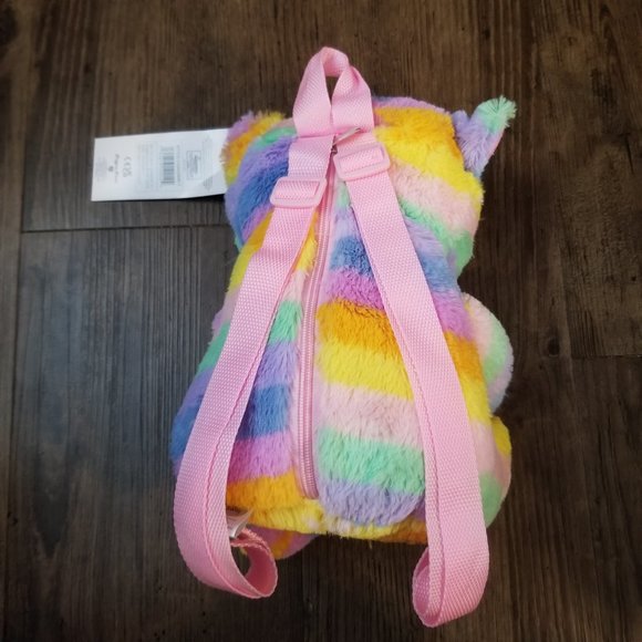 Plush Bear Backpack (Rainbow) - Picture 2 of 4